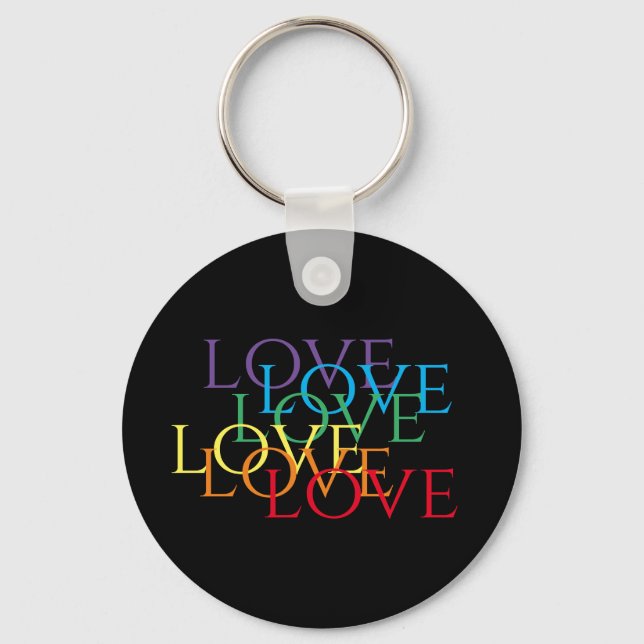 RAINBOW LOVE II Aluminium Circle Keychain  (Front)