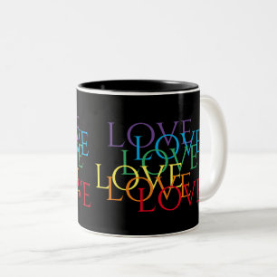 RAINBOW LOVE II Black Two-Tone Mug