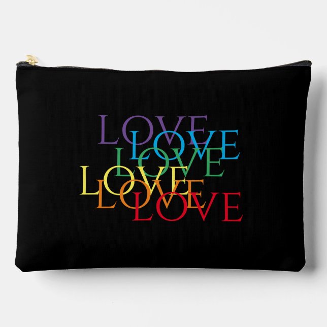 RAINBOW LOVE II Large Accessory Pouch Bag (Front)