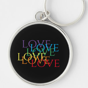 RAINBOW LOVE II Premium Round Keychain