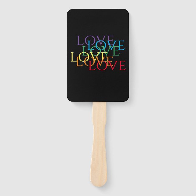 RAINBOW LOVE II Rectangle Hand Fan (Front)