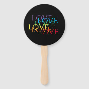 RAINBOW LOVE II Round Hand Fan