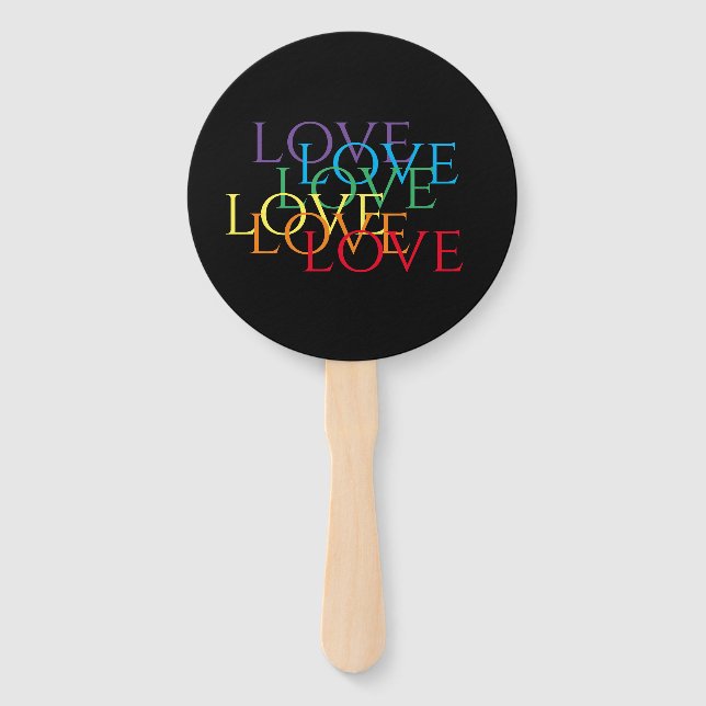RAINBOW LOVE II Round Hand Fan (Front)