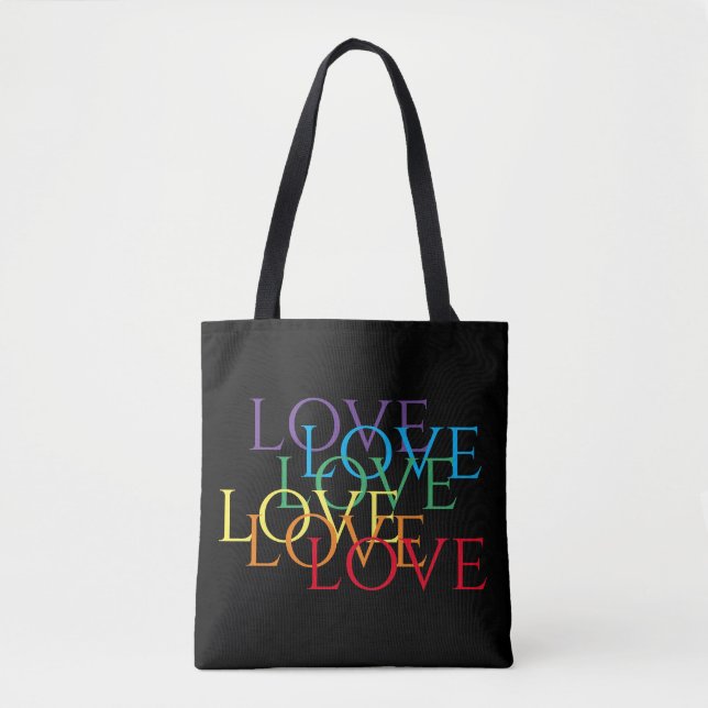 RAINBOW LOVE II Shoulder Tote Bag  (Front)
