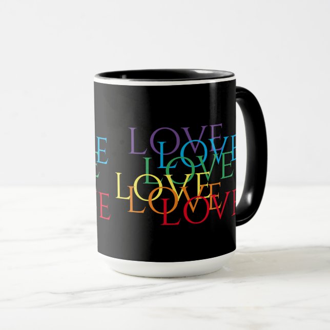RAINBOW LOVE II Tall Black Combo Mug  (Front Right)