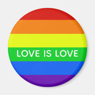 Rainbow Love is Love Gay Pride LGBTQ Beautiful Magnet