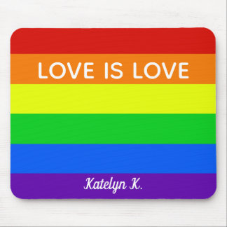 Rainbow Love is Love Gay Pride LGBTQ Beautiful Mouse Pad