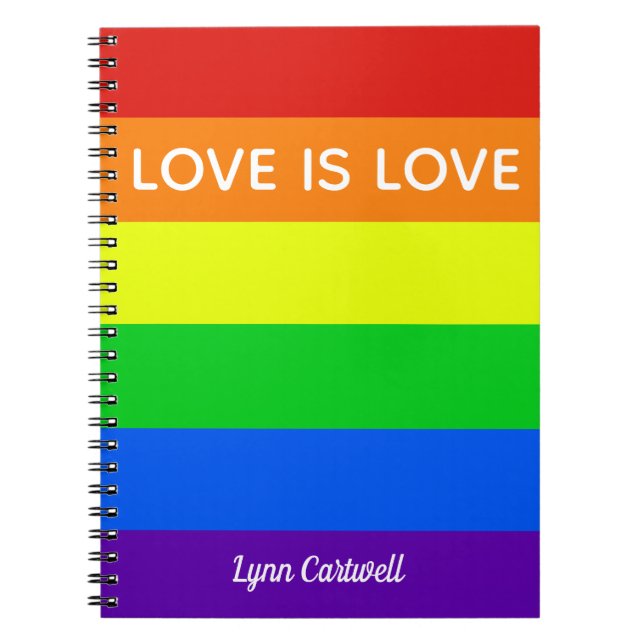 Rainbow Love is Love Gay Pride LGBTQ Beautiful Notebook (Front)