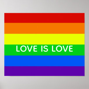 Rainbow Love is Love Gay Pride LGBTQ Beautiful Poster