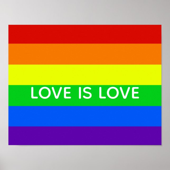 Rainbow Love is Love Gay Pride LGBTQ Beautiful Poster (Front)