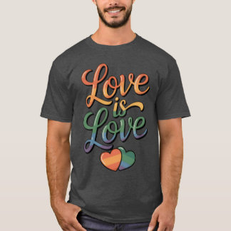 Rainbow Love Is Loveypography Design retro T-Shirt