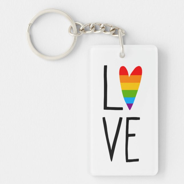 Rainbow Love Key Ring (Front)