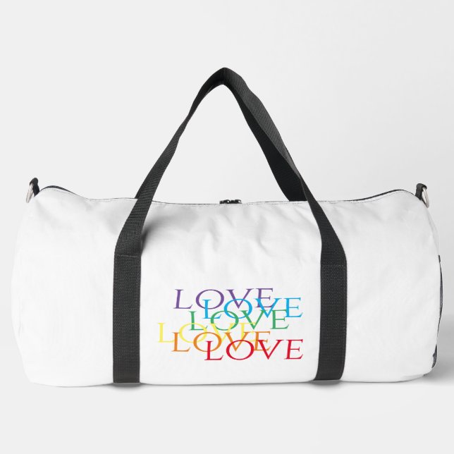 RAINBOW LOVE Large Duffel Bag (Front)