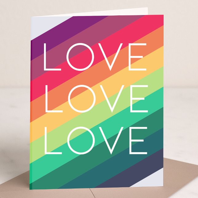 Rainbow | Love Love Love Modern Stylish LGBTQIA Card (Creator Uploaded)