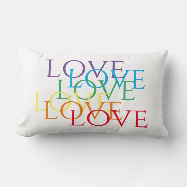 RAINBOW LOVE Lumbar Pillow  (Front)