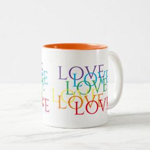 RAINBOW LOVE Orange Two-Tone Mug