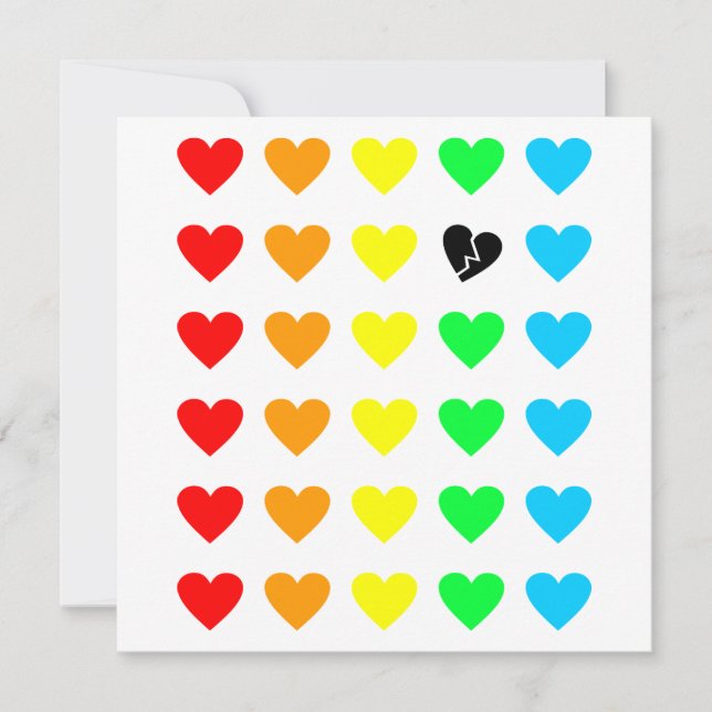 rainbow love outcast invitation (Front)