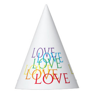 RAINBOW LOVE Party Hat