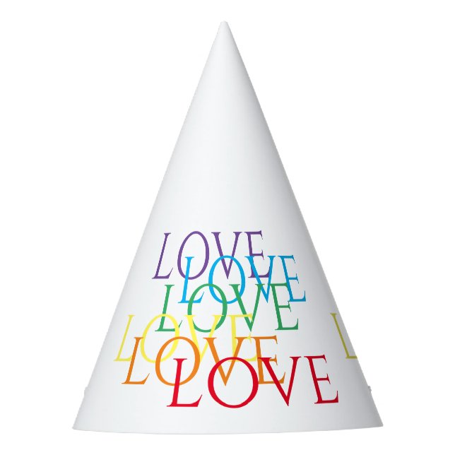 RAINBOW LOVE Party Hat (Front)