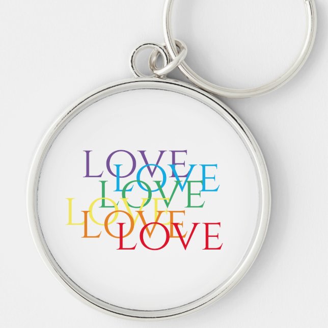 RAINBOW LOVE Premium Round Keychain  (Front)