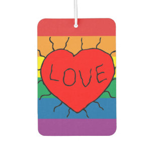 Rainbow Love, Pride, LGBT, Celebrate Love Car Air Freshener