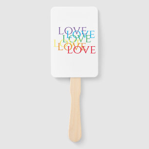 RAINBOW LOVE Rectangle Hand Fan