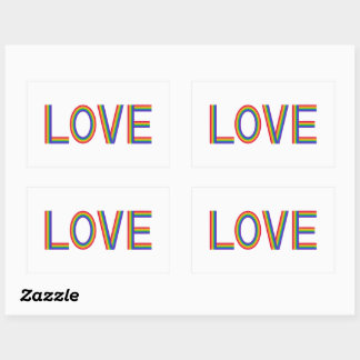 Rainbow Love Rectangular Sticker
