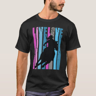Rainbow Love Rodeo Barrel Racing Race Racer Women  T-Shirt