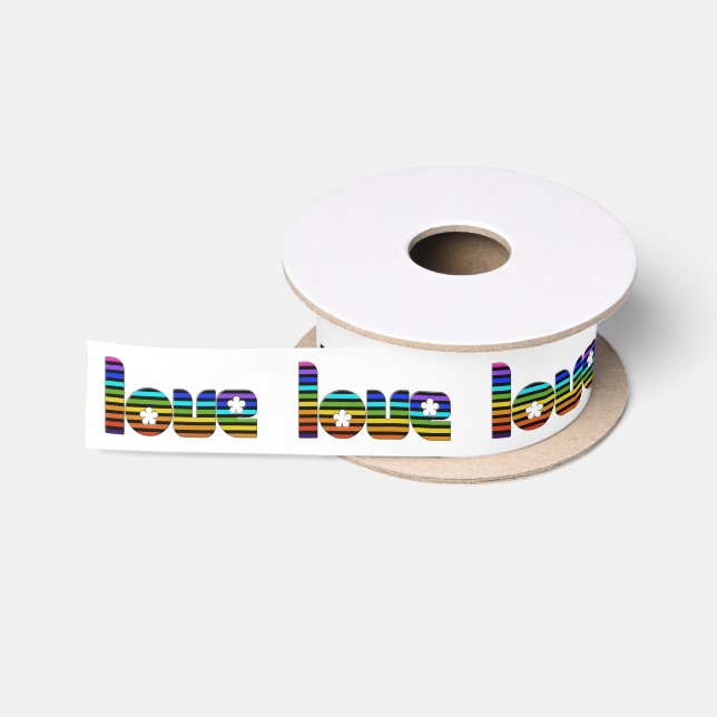 rainbow love satin ribbon (Spool)