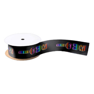 rainbow love satin ribbon