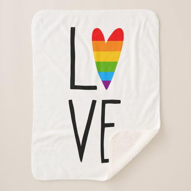 Rainbow Love Sherpa Blanket (Front)