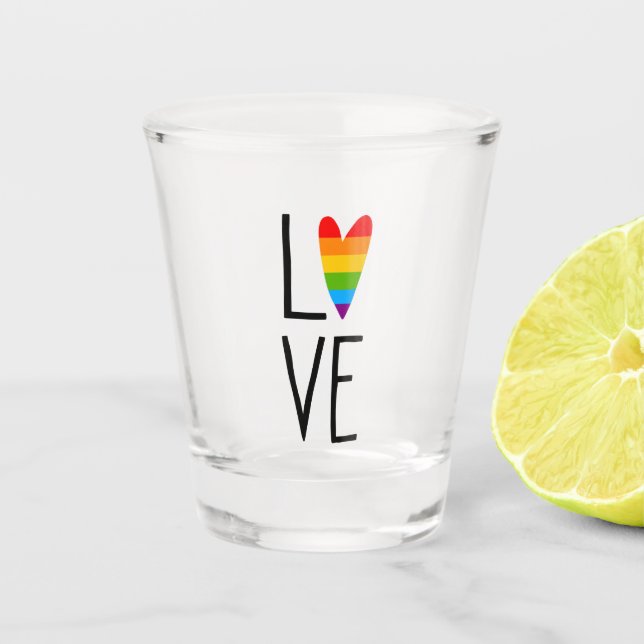 Rainbow Love Shot Glass (Front)
