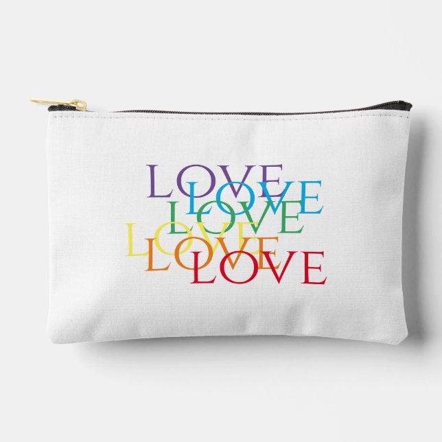 RAINBOW LOVE Small Accessory Pouch Bag (Front)