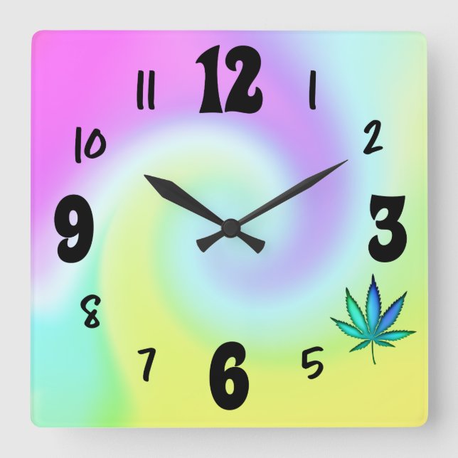 Rainbow Love Square Wall Clock (Front)