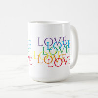 RAINBOW LOVE Tall White Mug