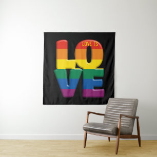 rainbow love tapestry