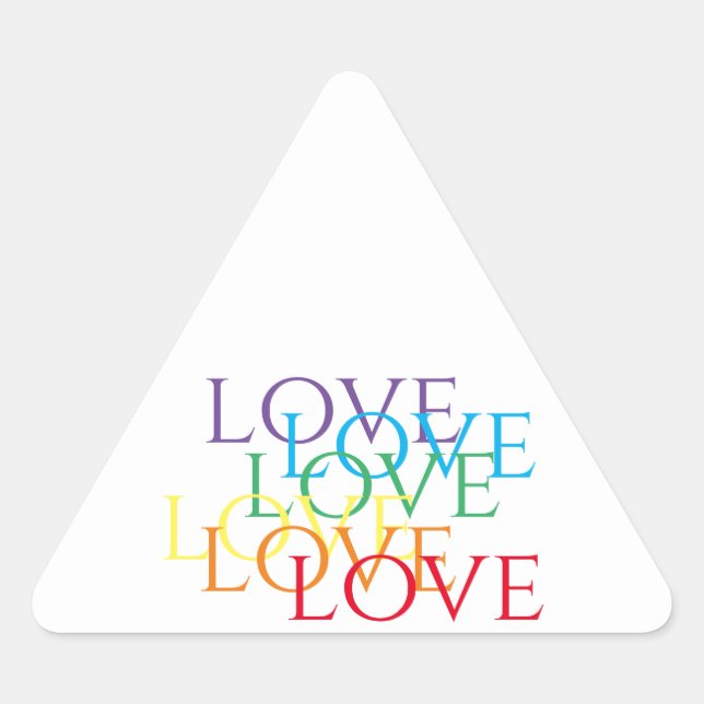 RAINBOW LOVE Triangle Stickers  (Front)