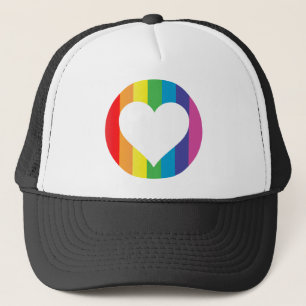rainbow love trucker hat