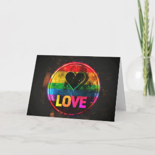 Rainbow Love Valentine's Digital Art Holiday Card