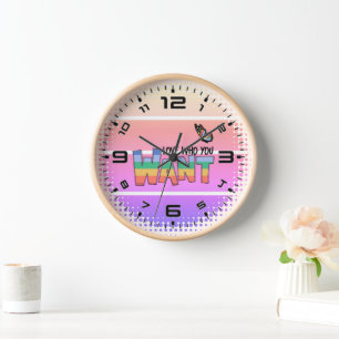 Rainbow Love Who You Want Clock