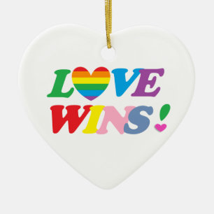 Rainbow Love Wins! LGBT Ceramic Ornament