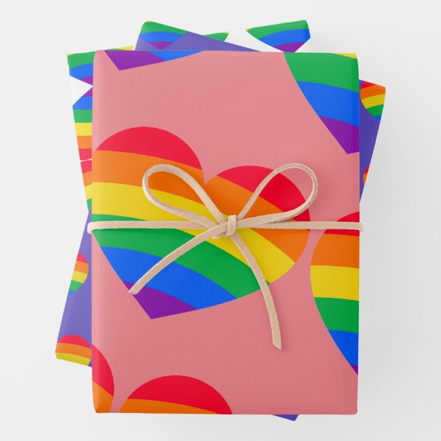 Rainbow Love Wrapping Paper Pride Wrap (In situ)