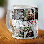 Rainbow 'LOVE YOU DADDY' Photo Collage Keepsake Coffee Mug<br><div class="desc">Create your very own special keepsake coffee mug for dad! Design features 12 square photographs of your choice with modern rainbow typography lettering 'LOVE YOU DADDY' and personalised with a cute message and name/s.</div>