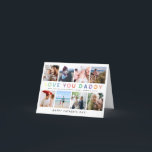 Rainbow 'LOVE YOU DADDY' Photo Collage Keepsake Holiday Card<br><div class="desc">Create your very own special keepsake Card for dad! Design features 8 square photographs of your choice with modern rainbow typography 'LOVE YOU DADDY' and personalise with message and name/s.</div>