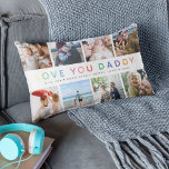 Rainbow 'LOVE YOU DADDY' Photo Collage Keepsake Lumbar Cushion<br><div class="desc">Create your very own special Fathers Day gift with this simple picture collage lumbar pillow. Featuring 8 square photographs with rainbow text 'LOVE YOU DADDY' and personalise with name/s.</div>