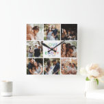 Rainbow 'LOVE YOU DADDY' Photo Collage Keepsake Square Wall Clock<br><div class="desc">Create your very own special Fathers Day gift with this simple picture collage wall clock. Featuring 8 square photographs with modern rainbow typography 'LOVE YOU DADDY' and personalise with year.</div>