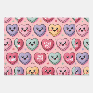 Rainbow love you Hearts  Wrapping Paper Sheets