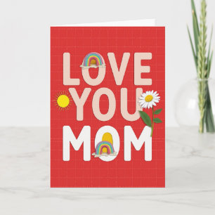 Rainbow Love You Mum Art Card