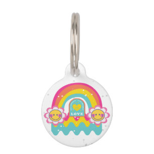 Rainbow love yourself pet tag