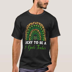 Rainbow Lucky To Be A 2nd Grade Teacher St Patrick T-Shirt